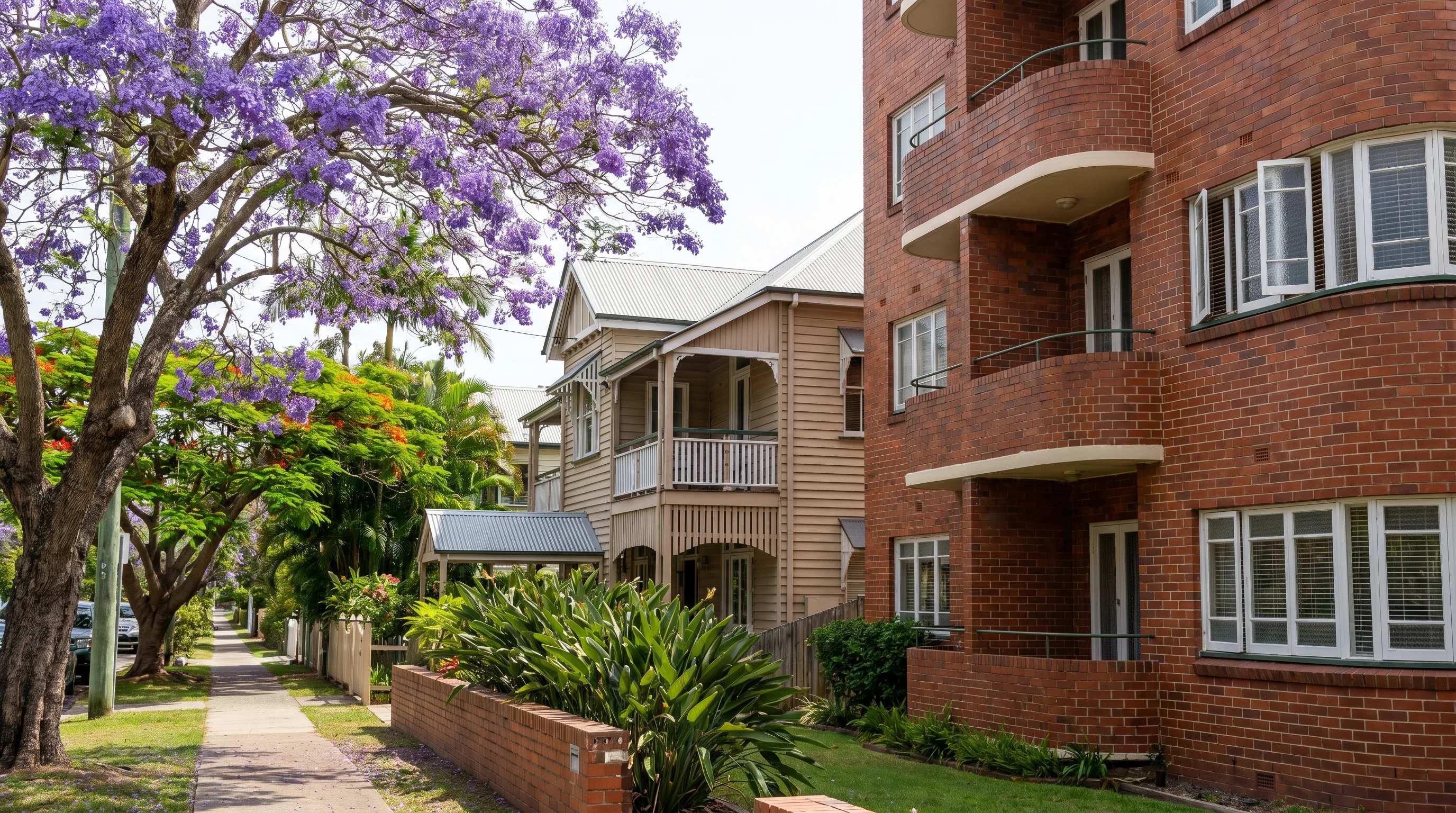 A New Farm street showing the local housing and access a removalist plans around